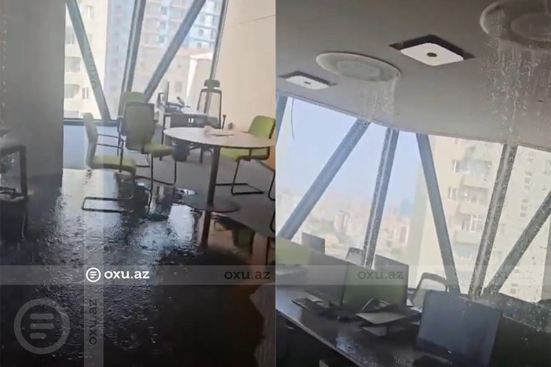 Dövlət qurumunun yeni binasında ofisi su basdı  