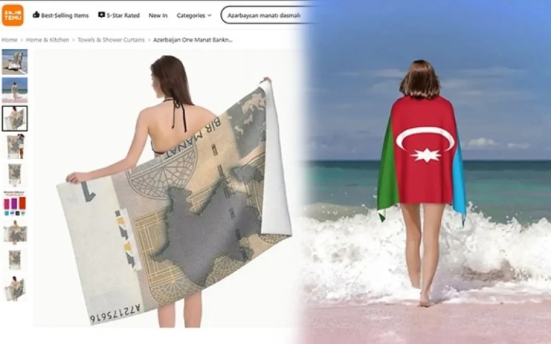 Temudan Azərbaycan manatı və bayrağına qarşı hörmətsizlik - FOTOLAR