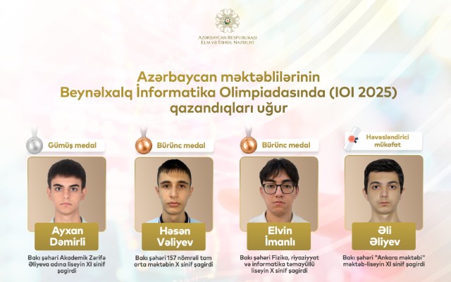 Məktəblilərimiz üç medal qazandılar