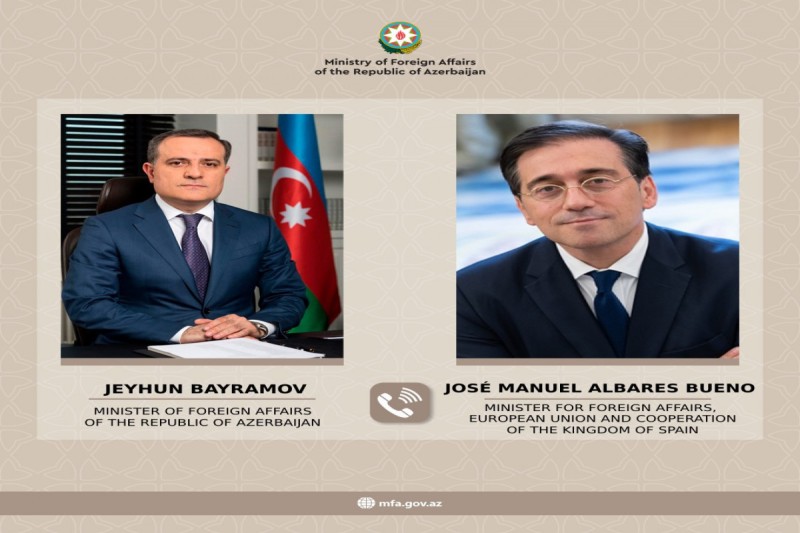 Ceyhun Bayramov ispaniyalı həmkarı ilə telefon danışığı aparıb