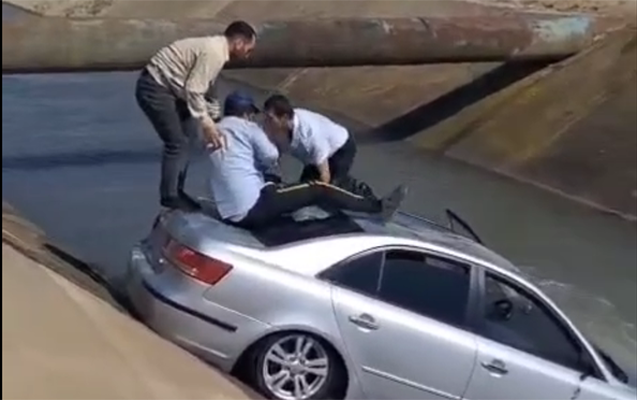 Xaçmazda avtomobil kanala aşdı 