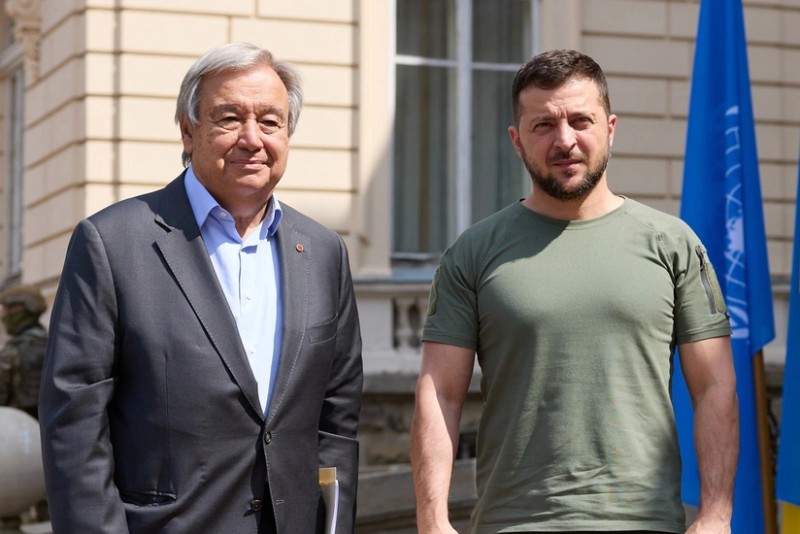Quterreş Zelenski ilə Rusiya-Ukrayna münaqişəsini müzakirə edib