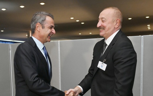 İlham Əliyev Yunanıstanın Baş naziri ilə görüşdü - FOTO