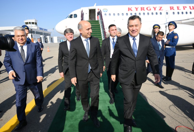 Sadır Japarov Azərbaycana səfərə gəlib - FOTO