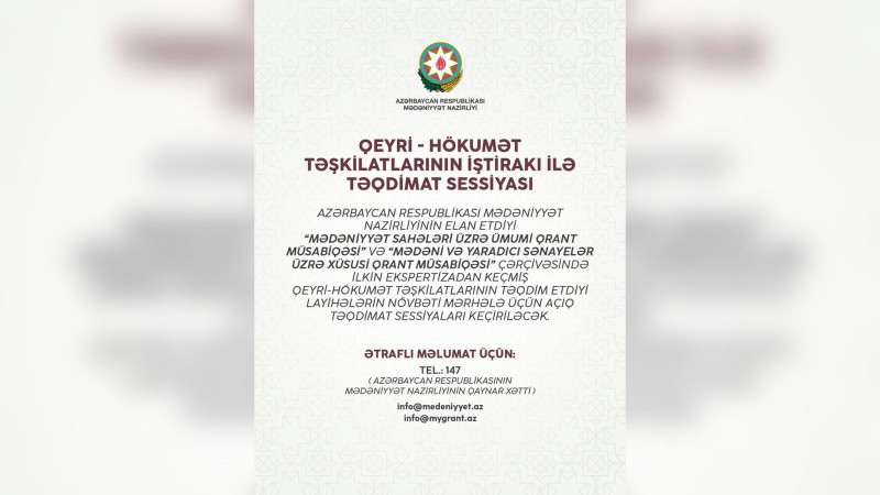 Bu layihə təkliflərinin ilkin seçimi və qiymətləndirilməsi başa çatdı