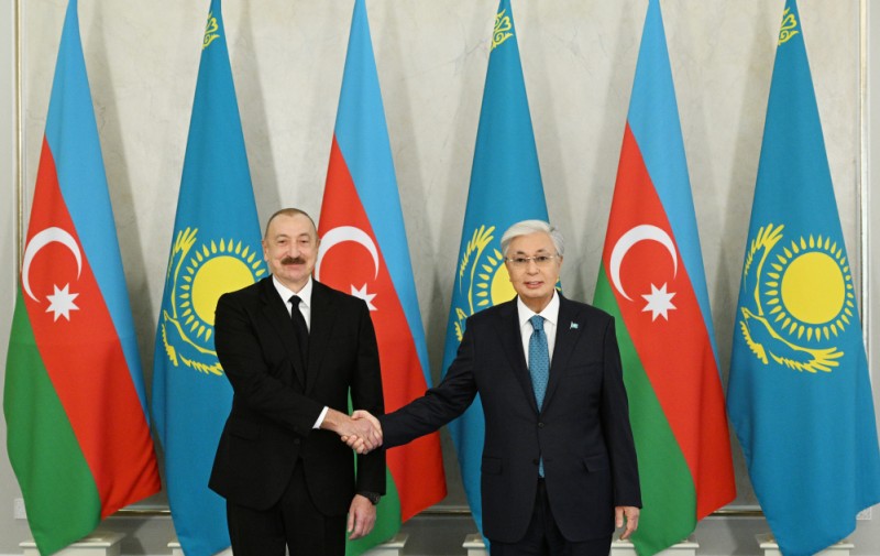 Astanada İlham Əliyevin rəsmi qarşılanma mərasimi olub - FOTOLAR - YENİLƏNİB