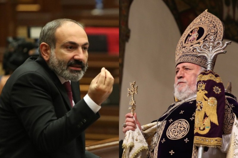 Paşinyan Ermənistan kilsəsinin rəhbərini “taxtı ələ keçirməkdə” ittiham edib