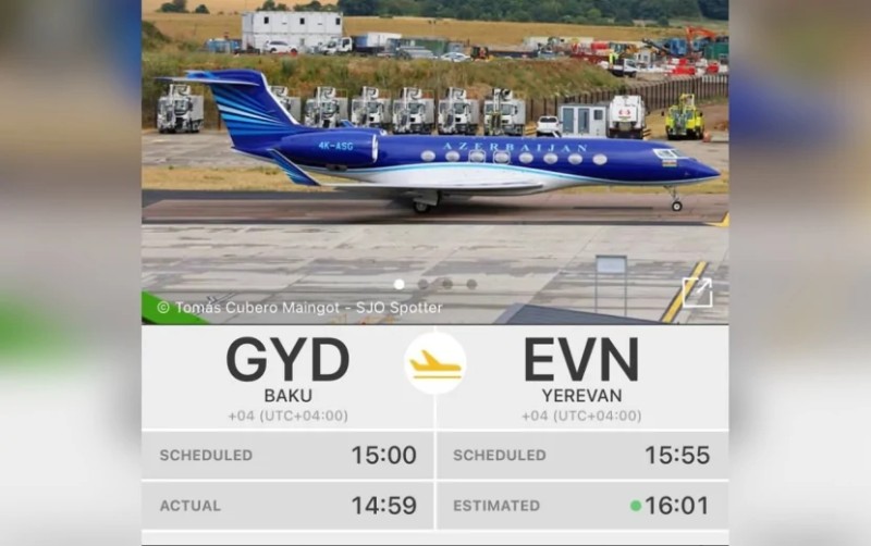 AZAL-ın təyyarəsi İrəvanda eniş etdi