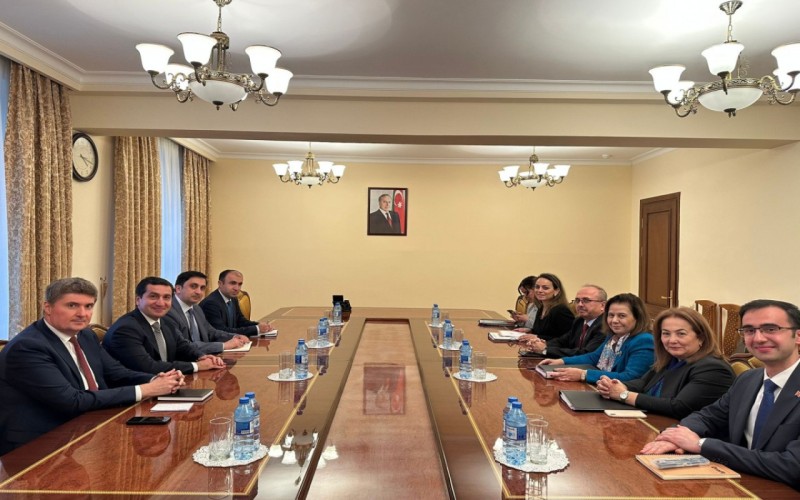 Türkiyə XİN rəhbərinin müavini Hikmət Hacıyev və Xələf Xələfovla görüşdü - FOTO