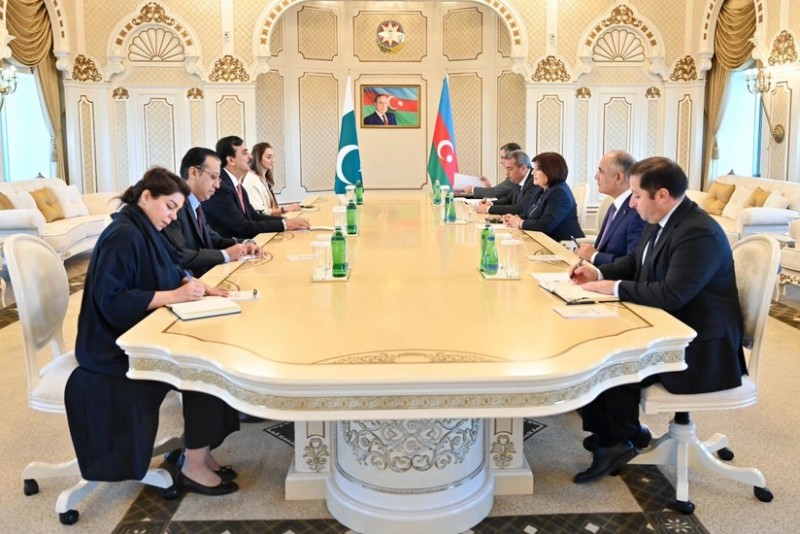 Sahibə Qafarova Pakistan Senatının sədri ilə görüşdü - Fotolar