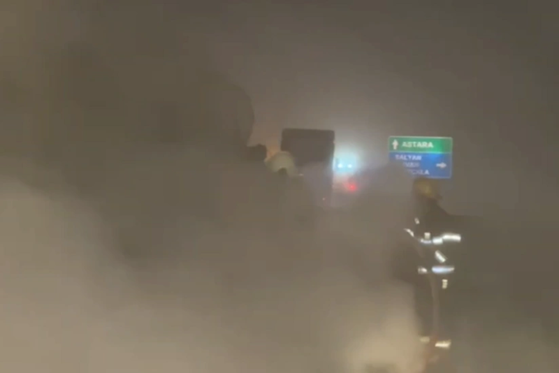 Ələt-Astara yolunda yük avtomobili yanıb - VİDEO