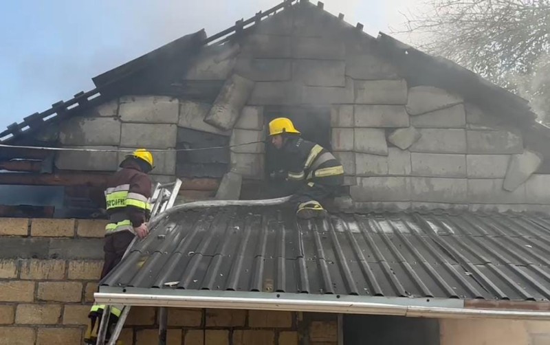 Ağcabədidə ev yandı - FOTOLAR