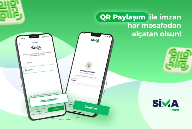 “SİMA İmza”nın yeni QR paylaşım funksiyası istifadəyə verildi