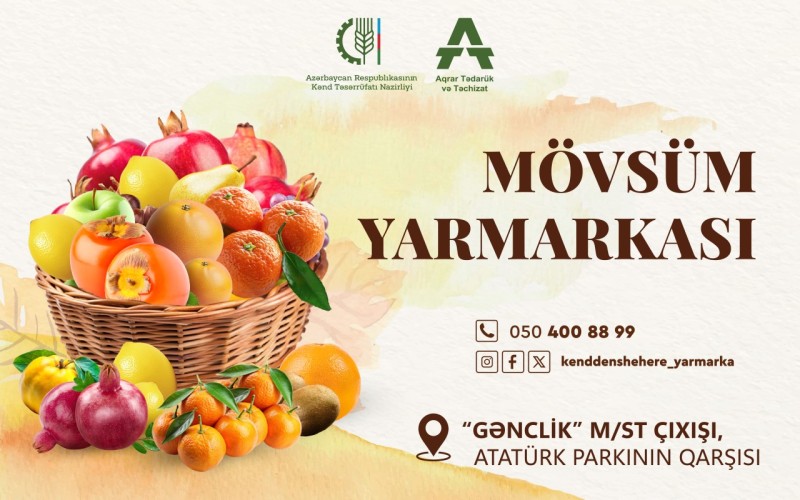 Bakıda “Mövsüm Yarmarkası” təşkil olunacaq