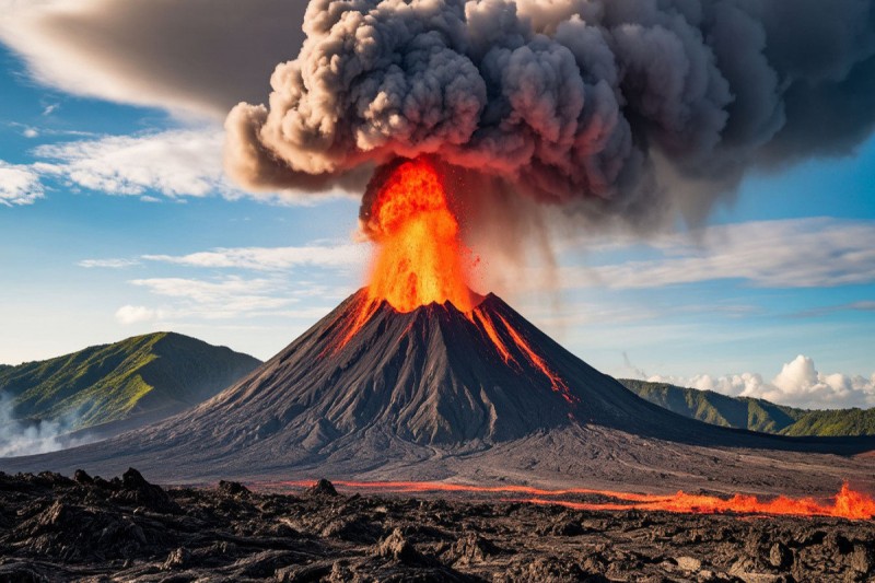 Kilauea vulkanında eyni anda 370 metrlik 3 lava fontanı müşahidə edilib