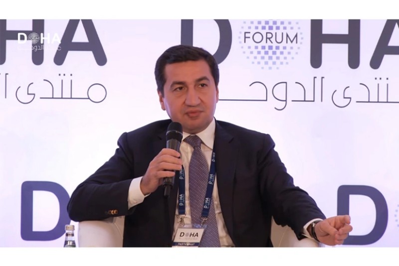 Hikmət Hacıyev Doha Forumundan video paylaşıb