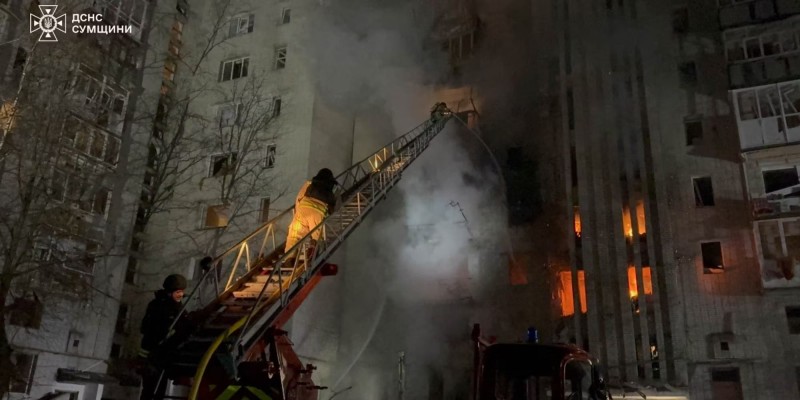 Ukraynaya dron hücumu: Sumi bölgəsi yanır…