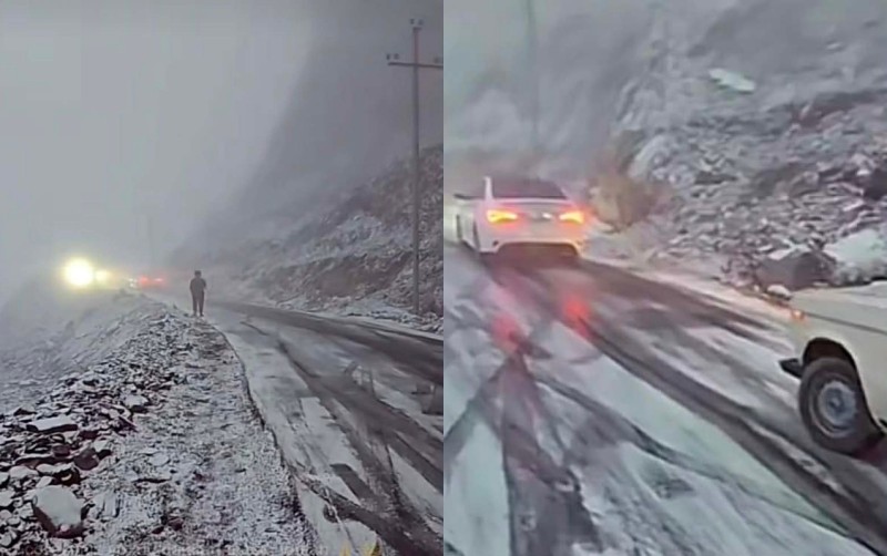 Lazaya gedən yolu buz bağladı