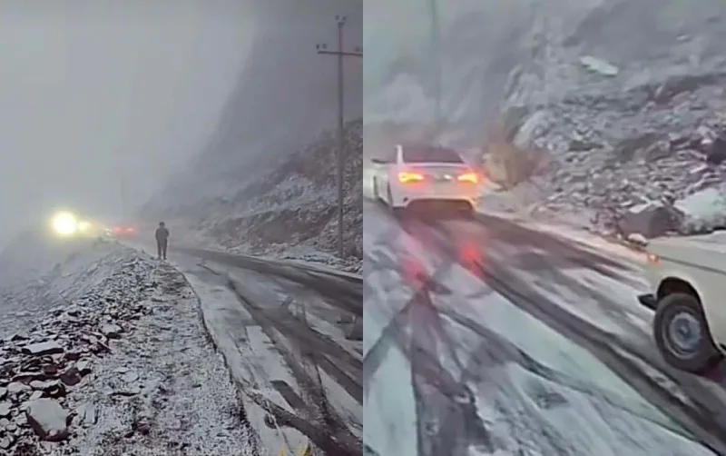 Lazaya gedən yolu buz bağladı