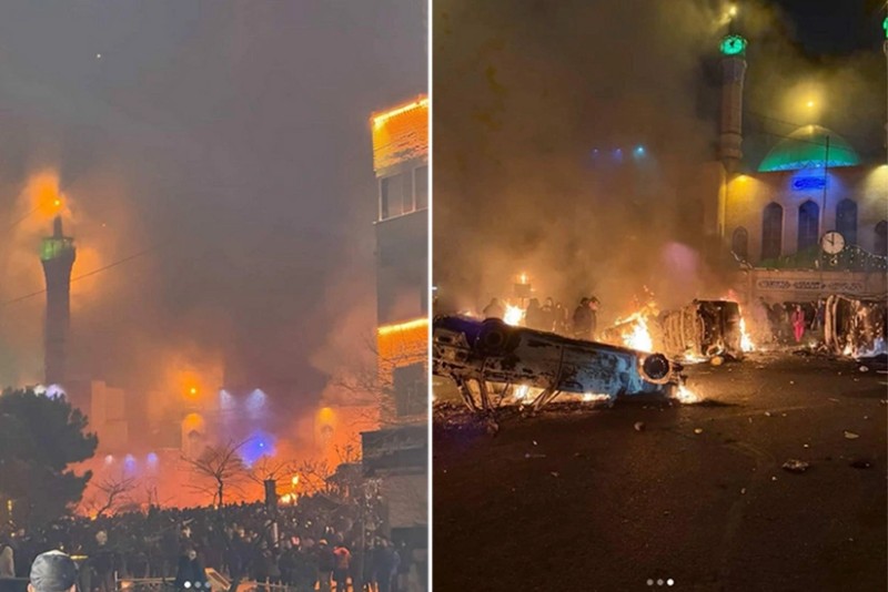 Tehranda 34 məscid yandırıldı
