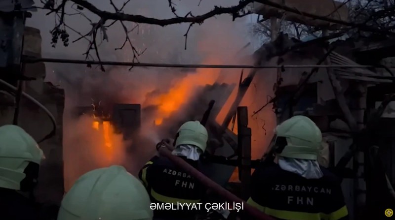 Qazaxda yanğın olub - VİDEO