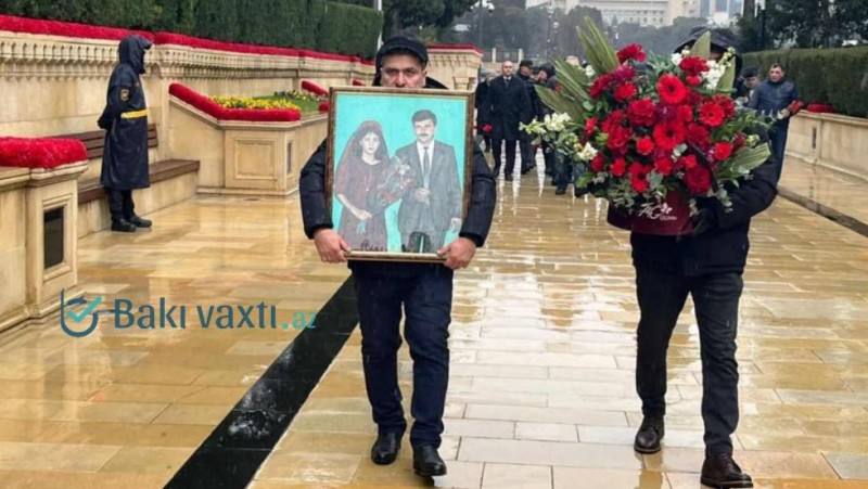İlham və Fərizənin ailəsi Şəhidlər xiyabanını ziyarət etdi - FOTO