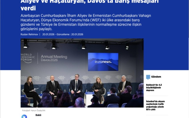 İlham Əliyevin Davosdakı çıxışı beynəlxalq mediada - FOTOLAR