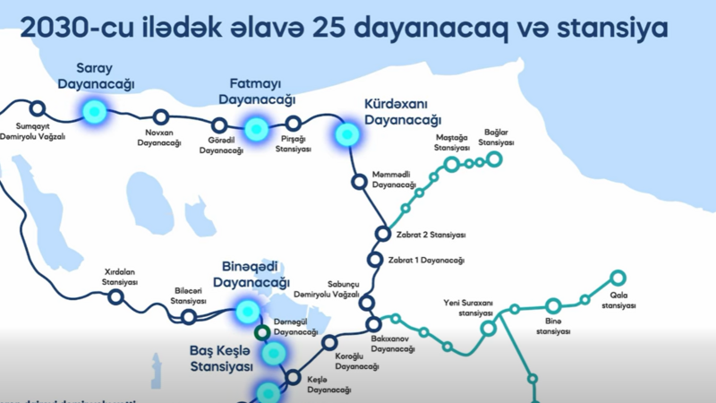 Əlavə 25 dayanacaq və stansiya istifadəyə veriləcək - VİDEO