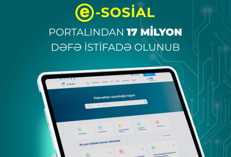 “e-sosial” internet portalından 17 milyon dəfə istifadə olunub