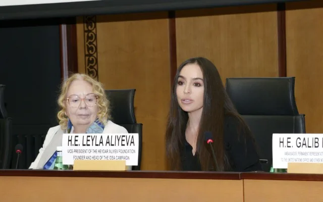 Leyla Əliyeva Cenevrədə müzakirələrdə iştirak etdi - FOTOLAR
