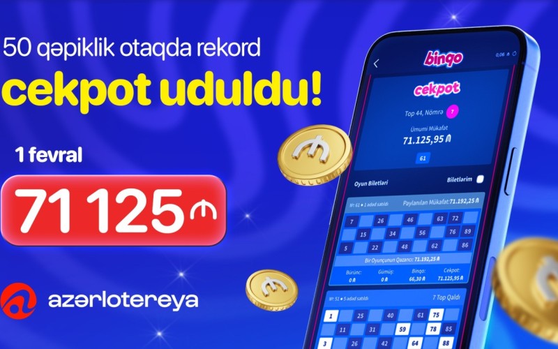 “Azərlotereya”nın “Binqo” oyununda rekord cekpot qazanılıb