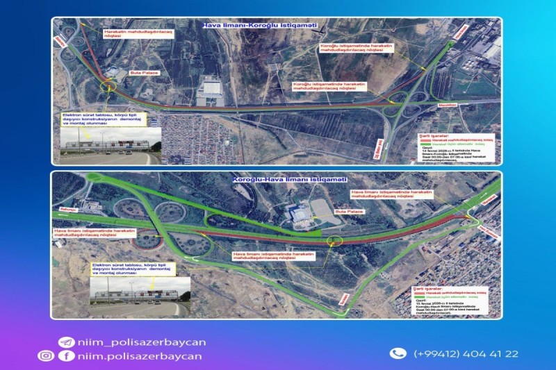 Aeroport yolunun hansı hissəsində məhdudiyyət tətbiq ediləcək?