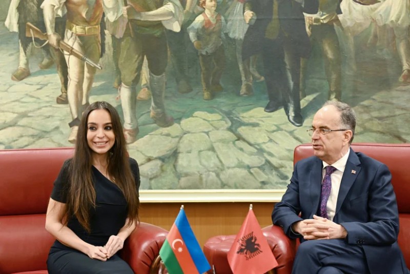 Leyla Əliyeva Tiranada Albaniya prezidenti ilə görüşdü - FOTOLAR 