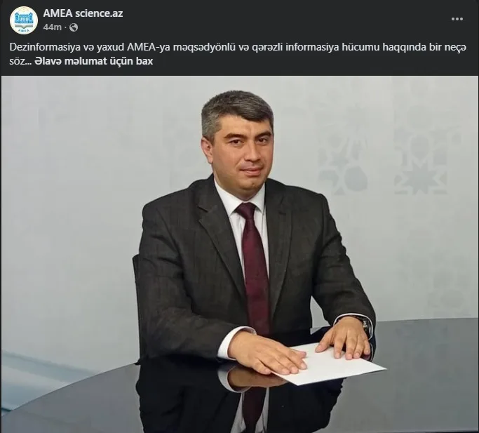 AMEA-nın rəsmi saytında paylaşılan aliminin yazısı “ChatGPT” məhsulu çıxdı - FOTOLAR