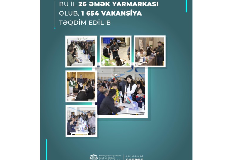 26 əmək yarmarkasına 1654 vakansiya çıxarılıb