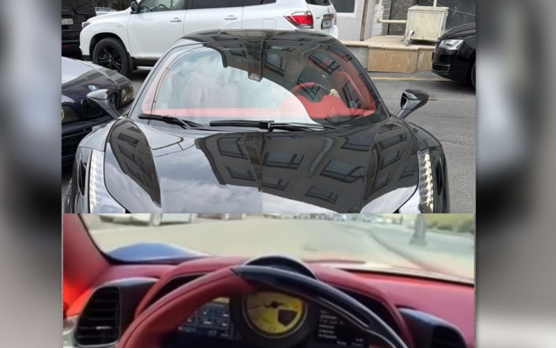 Polis avtobus zolağında hərəkət edən “Ferrari”ni saxladı