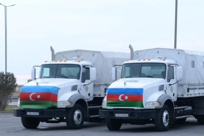 Humanitar yardım dövlət sərhədindən keçdi - YENİLƏNİB