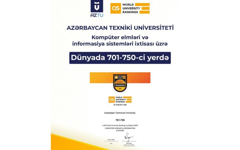 AzTU QS Subject Ranking 2026da mühüm uğura imza atıb