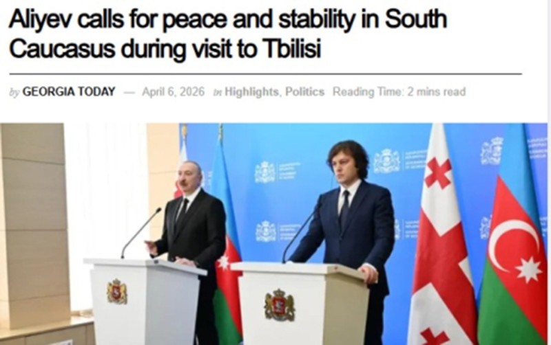 Prezidentin səfəri Gürcüstan mətbuatında - FOTOLAR