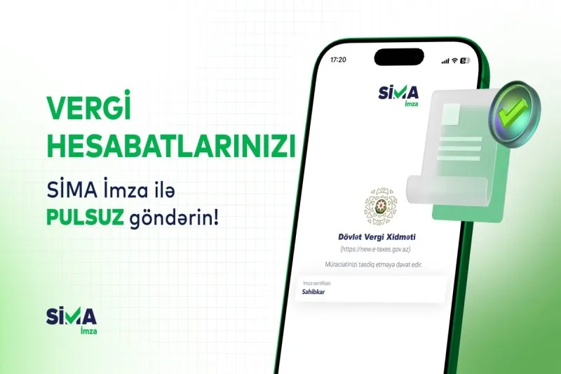 “SİMA İmza” ilə vergi hesabatlarını pulsuz təqdim et​​​​​​