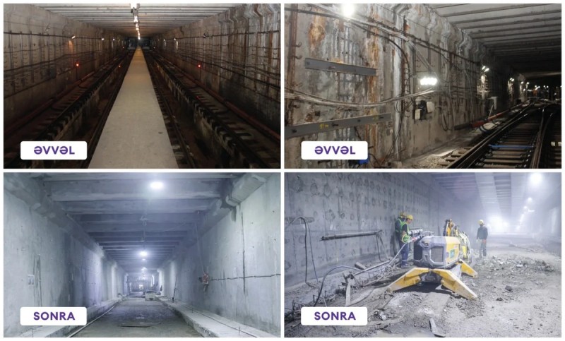 Həzi Aslanov stansiyası təmir edilir - FOTOLAR