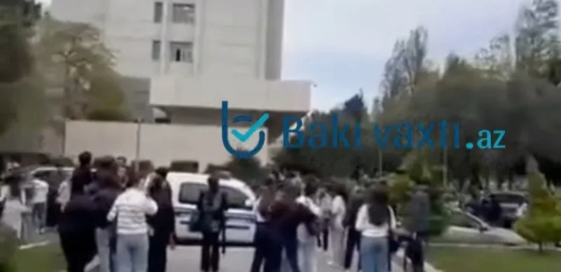 Tələbələr yanğından belə təxliyə oldular - ANBAAN VİDEO