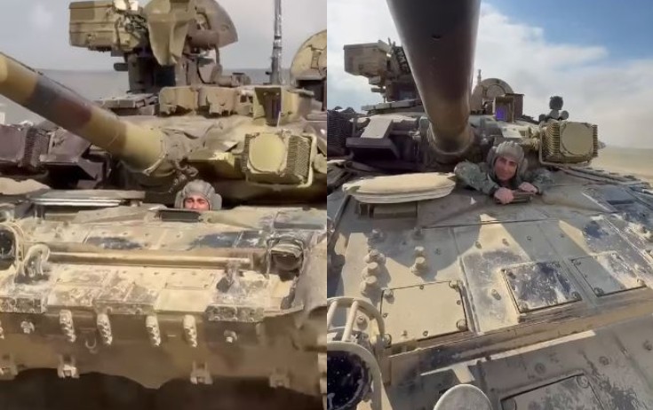 Rafael İskəndərov tank sürdü - VİDEO