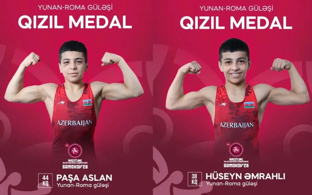 İki güləşçimiz Avropa çempionatında qızıl medal qazandı