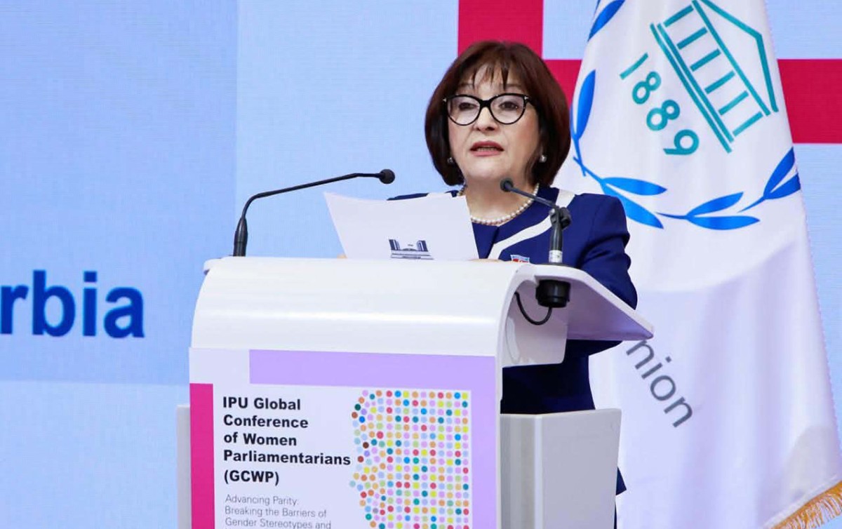 Sahibə Qafarova Belqradda konfransında çıxış etdi - FOTOLAR
