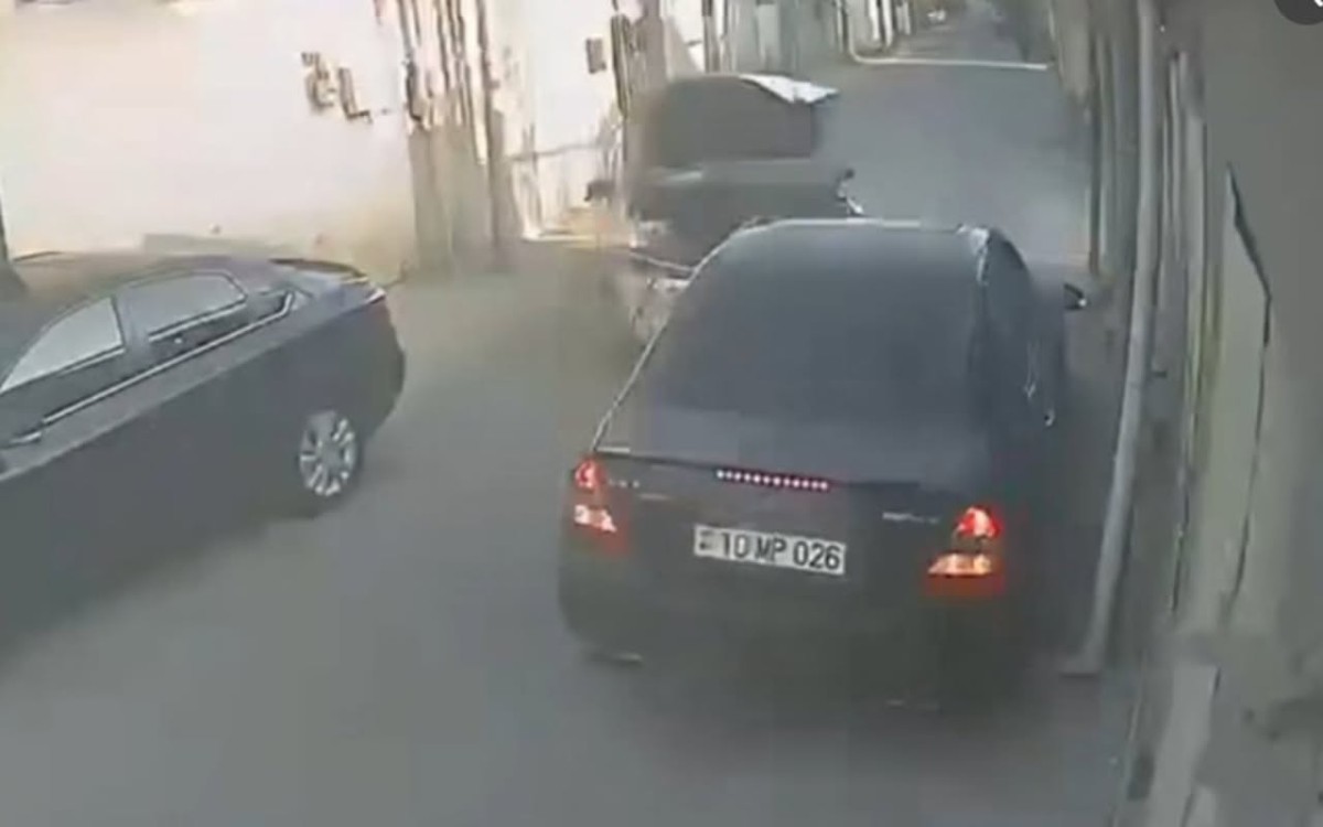 Zabratda qəribə yol qəzası - Video