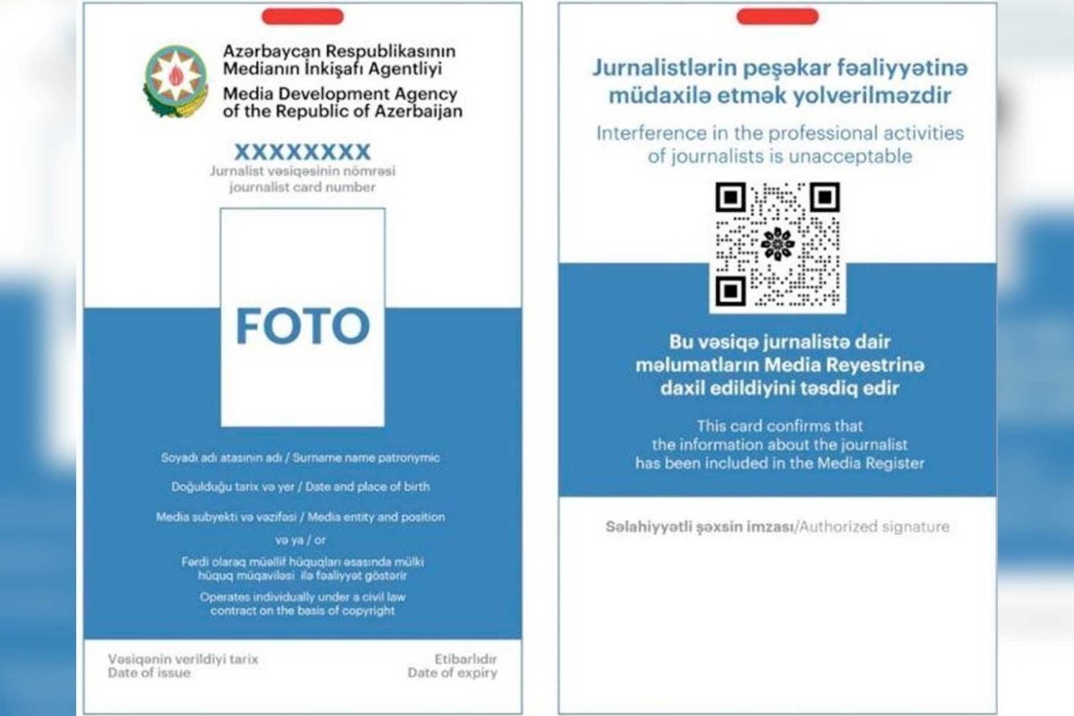 Jurnalist vəsiqəsi pulsuz veriləcək