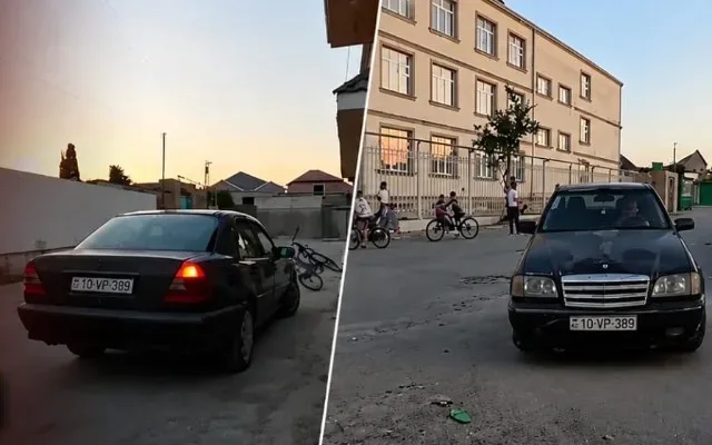 Məktəb qarşısında təhlükə yaradan sürücü cəzalandırıldı - VİDEO