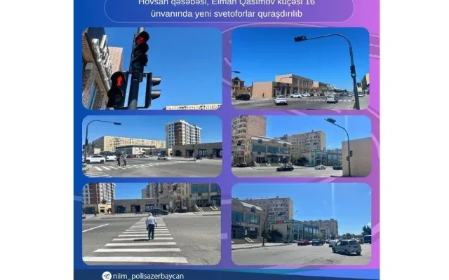 Hövsanda əsas yollardan birində ilk dəfə işıqforlar quraşdırılıb