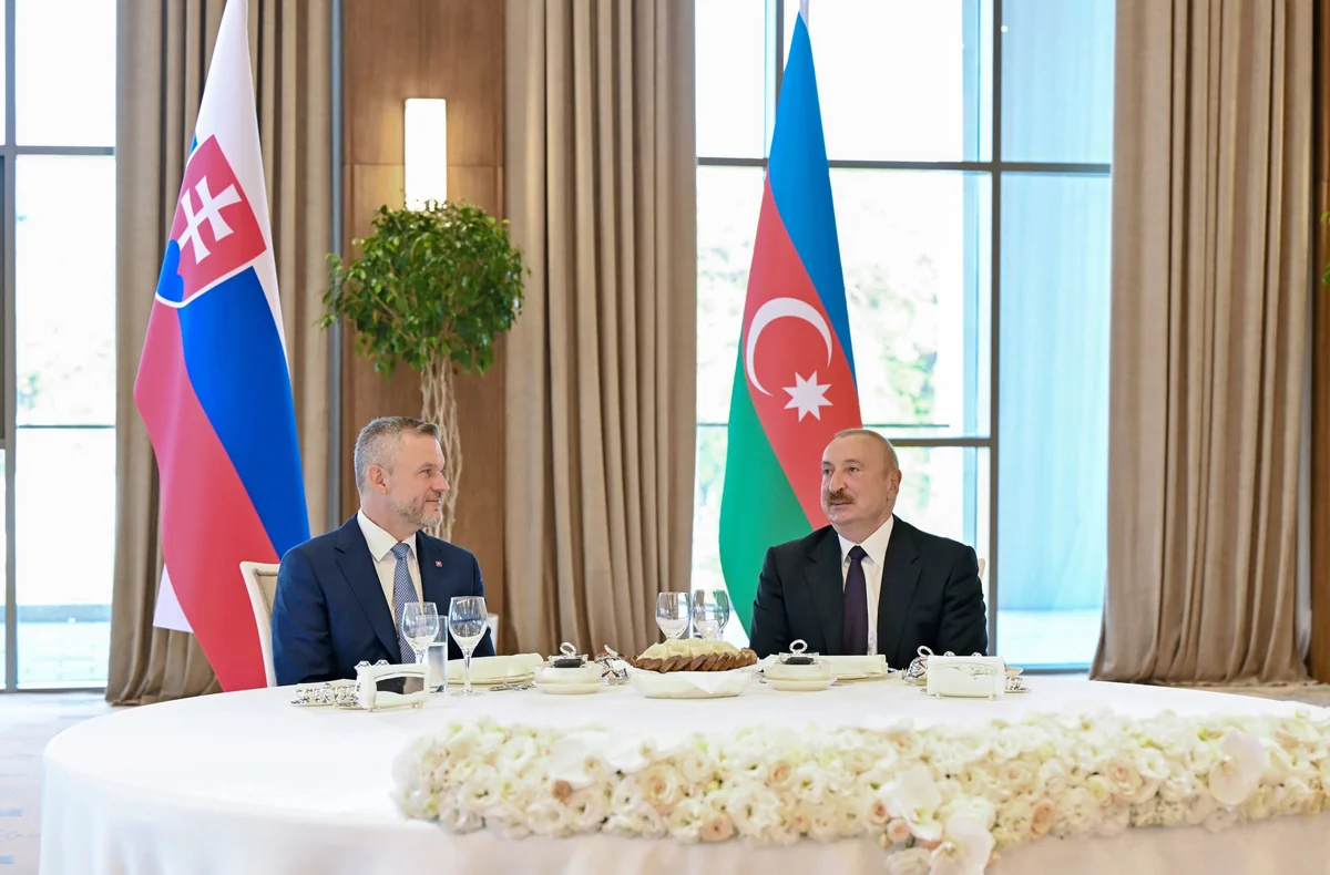 Xankəndidə Slovakiya Prezidentinin şərəfinə rəsmi nahar verilib - FOTOLAR